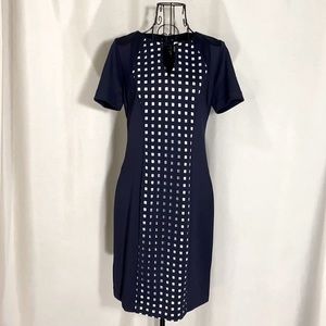 SD COLLECTION Cutout Overlay Sheath Dress